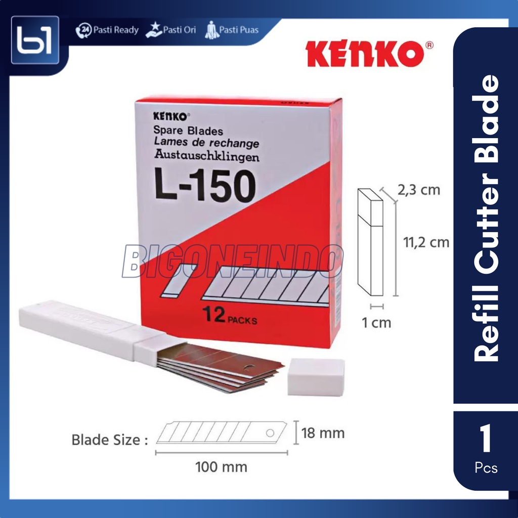 

Refill Cutter Blade Kenko, Mata Pisau Cutter Pemotong Kertas HVS