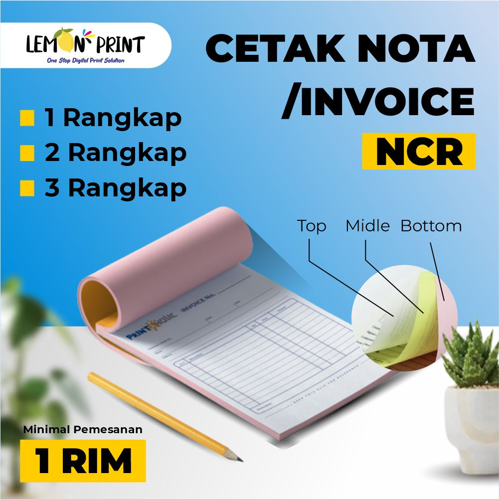 

Nota NCR 1 / 2 rangkap - Buku nota custom