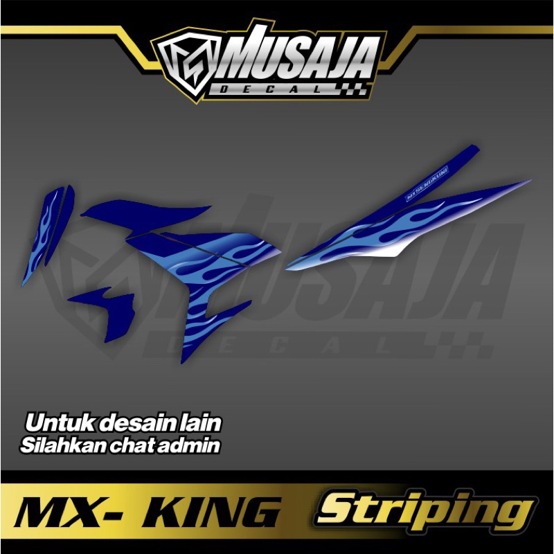 striping mx king api biru putih stiker motor mx king