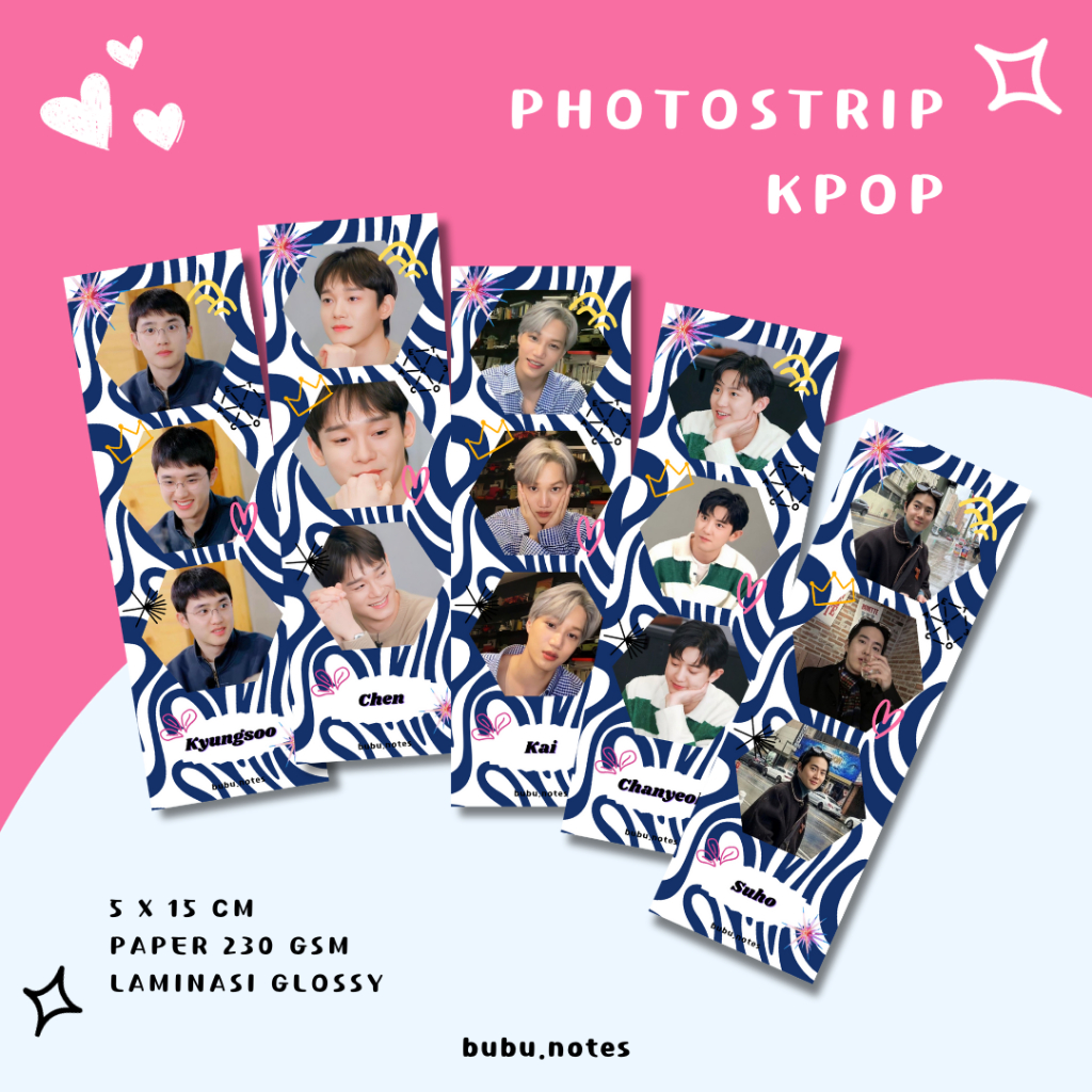 E-X-O Photostrip Kpop Photo Idol Merchandise Photobox Photobooth Fankit