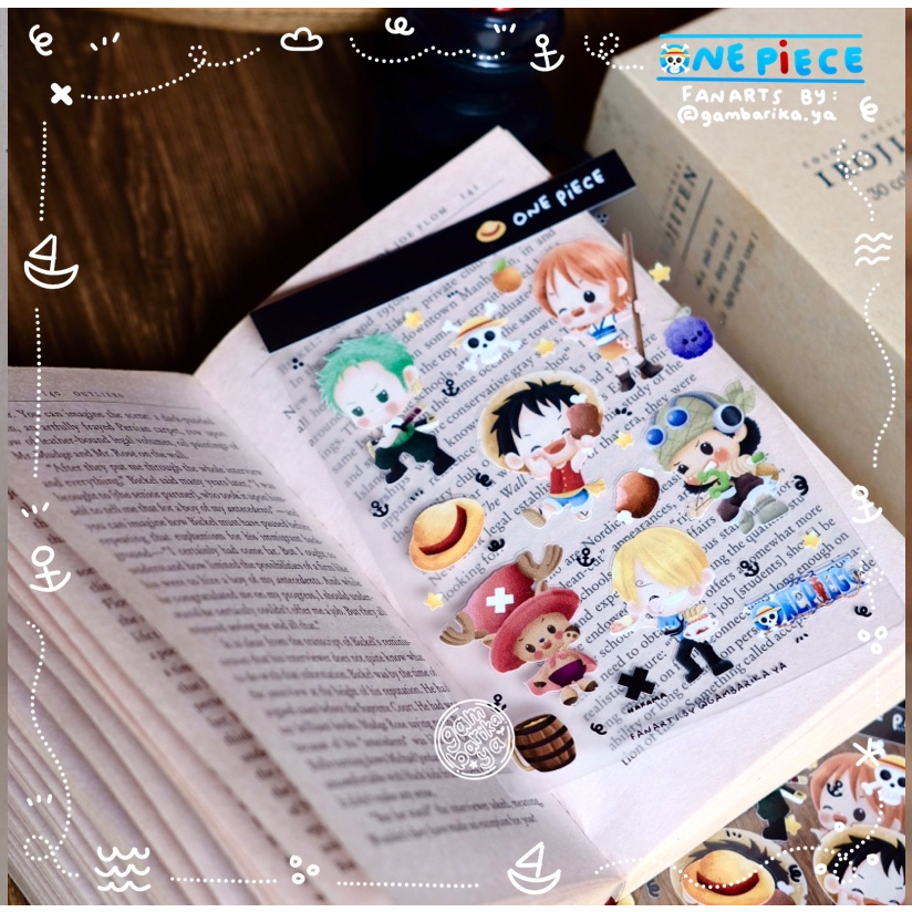 

GAMBARIKA One Piece Transparent Sticker Sheet / Stiker Kiss Cut