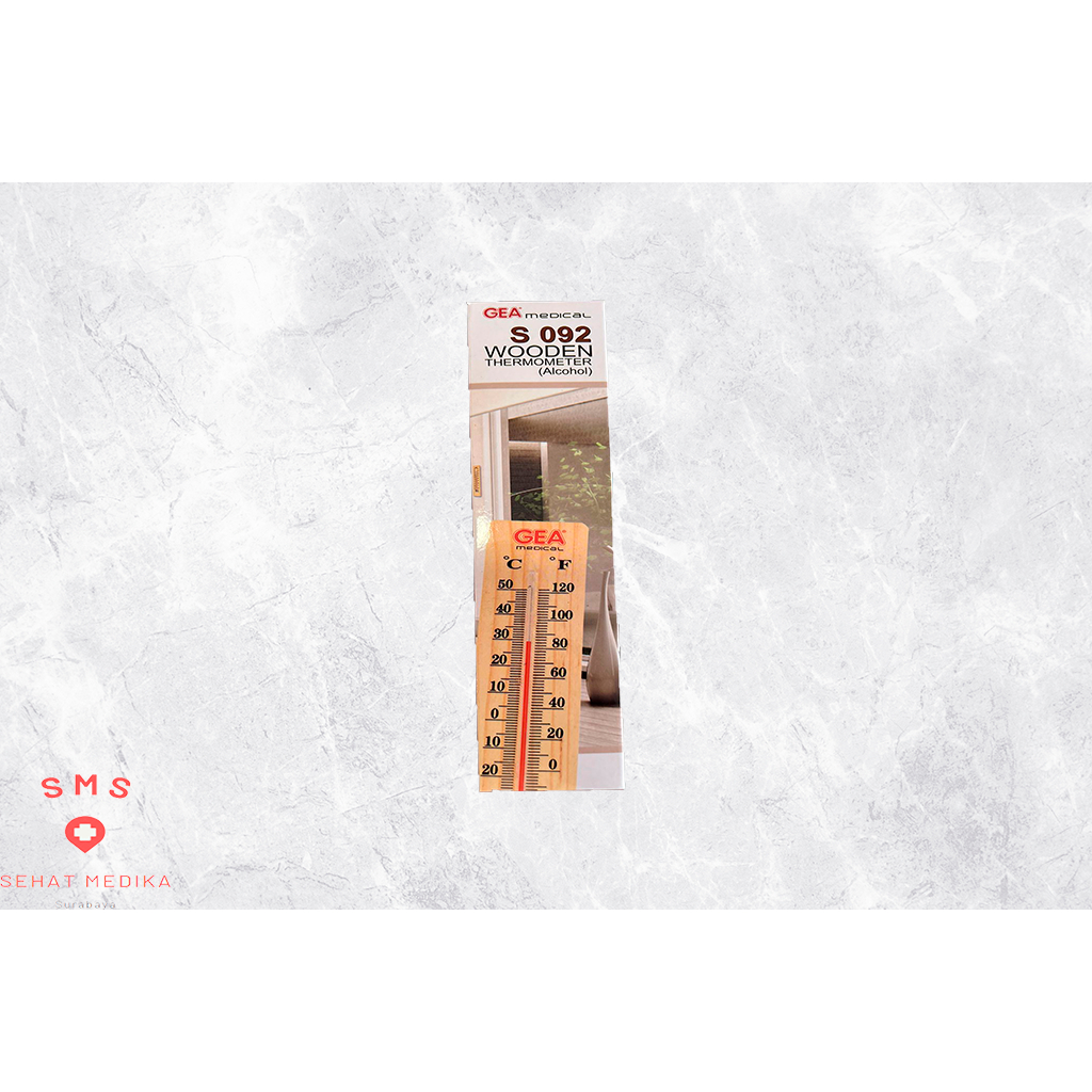 Termometer Ruangan Kayu GEA / Thermometer Air Raksa GEA