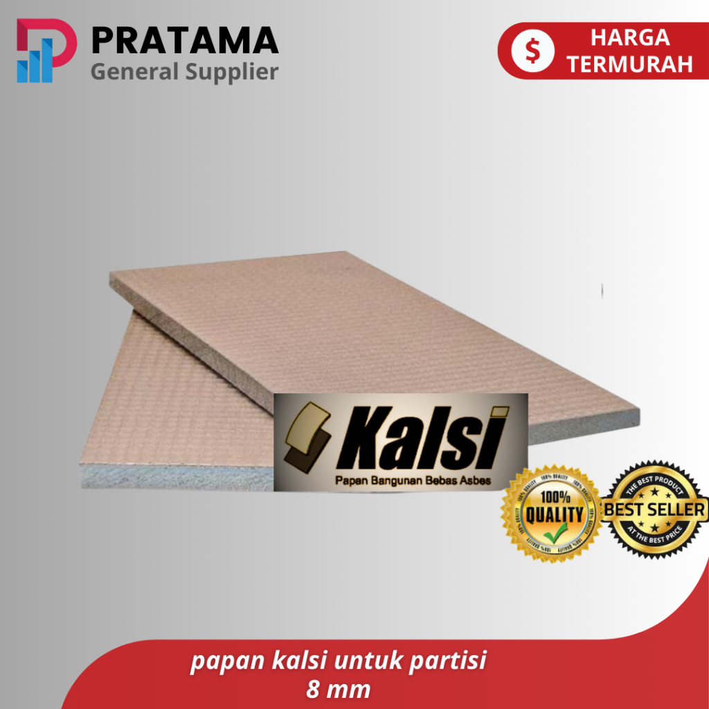 Papan KalsiBoard Papan Partisi Fiber Semen / KalsiPart 8mm 1200x2400mm / surabaya