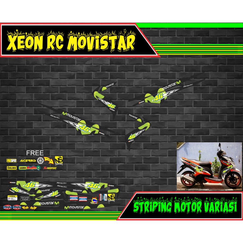 Stiker striping motor xeon rc  movistar