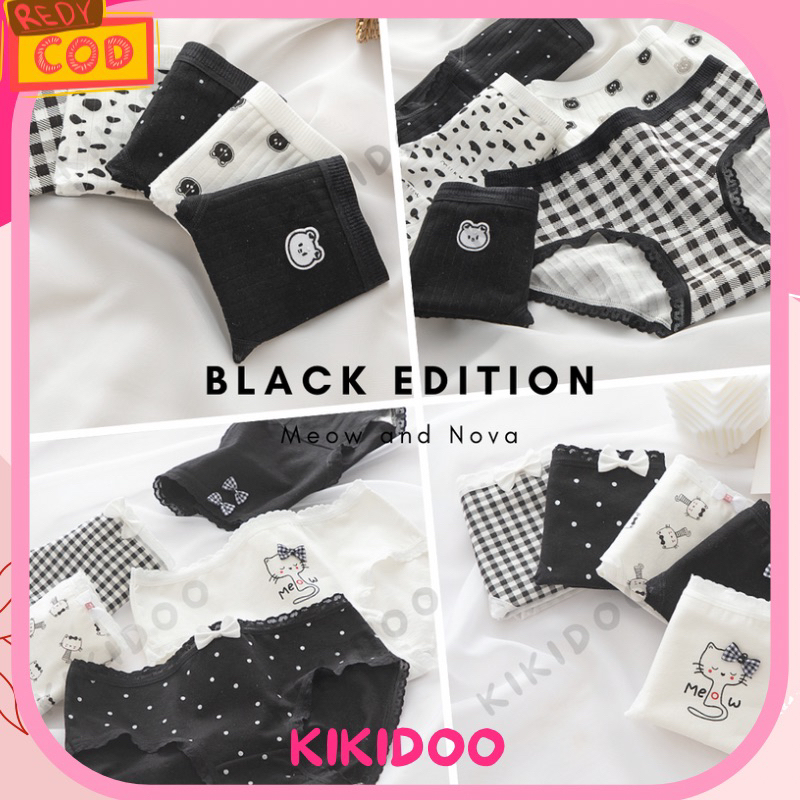 Kikidoo Cd katun Wanita Premium Korea  Import Black Edition C157