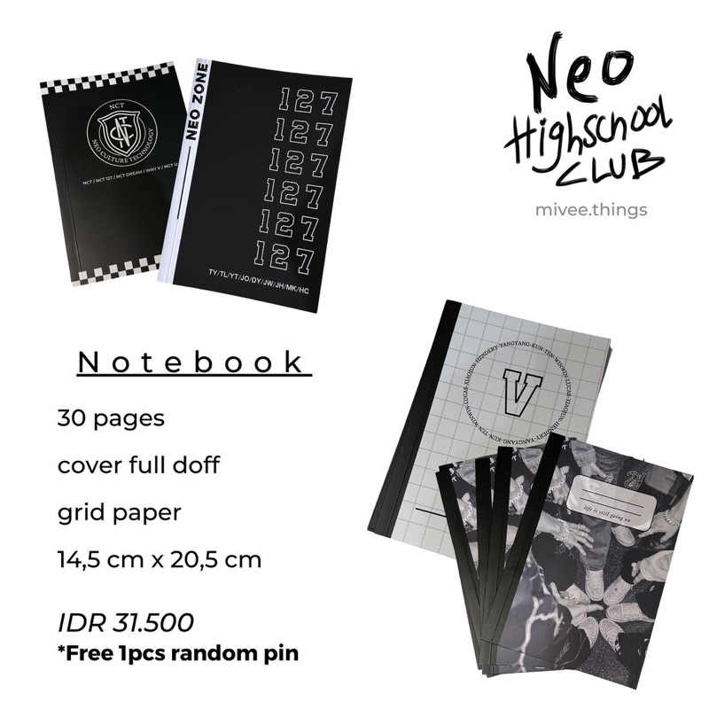 

[mivee.things] Note Book 30pages grid Neo Highschool club - NCT