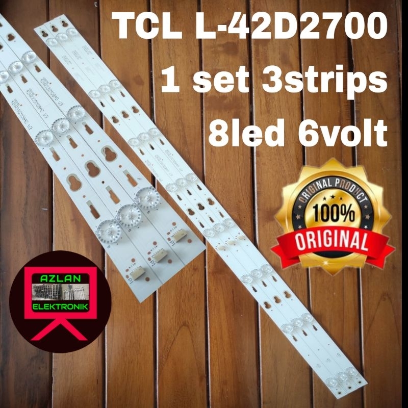 BACKLIGHT LED TV TCL L42D2700 8LED 6volt