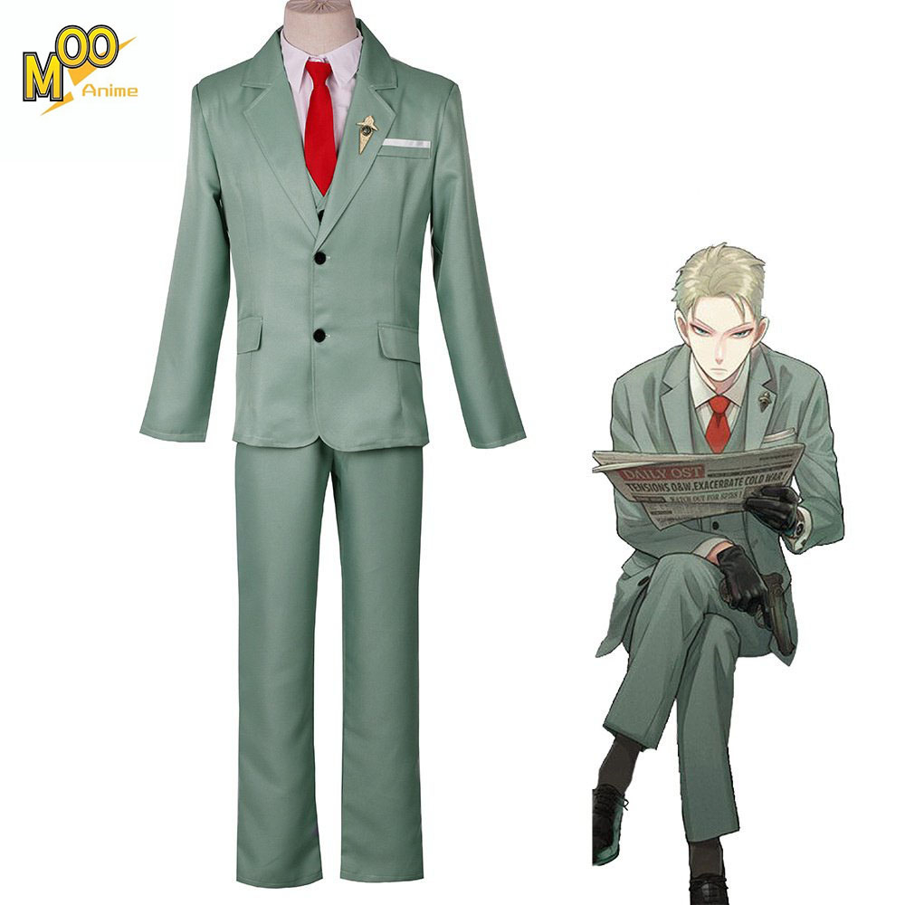 Spy Family Loid Forger Cosplay Costume Twilight Cosplay Light Green Suit Short Blond Wig