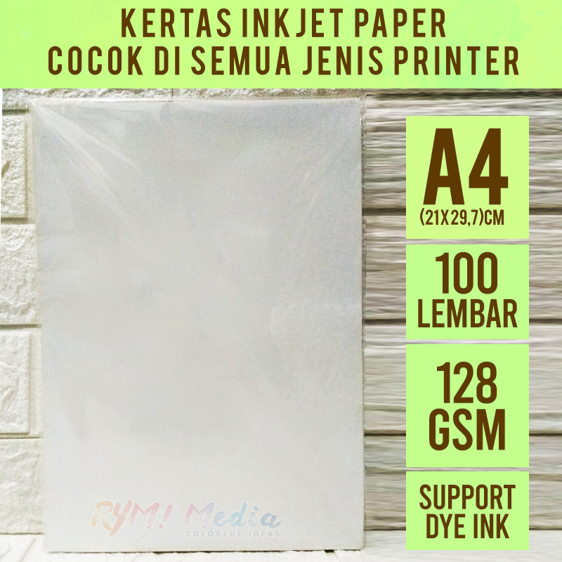 

Kertas Inkjet Paper 128 gsm A4 isi 100 Single Side - Merk PACIFIC 128 gram Kertas Printer Inkjet untuk Brosur