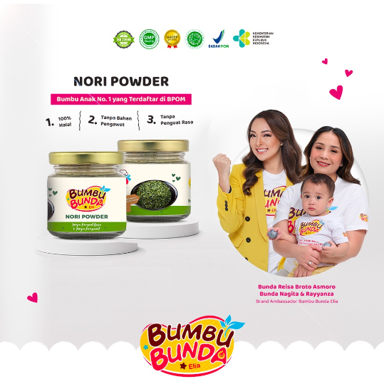 

Bumbu Bunda Elia Nori Powder / Bumbu Anak Non MSG / Bumbu MPASI / Bumbu Tabur / Seaweed Powder / Bubuk Rumput Laut Non MSG