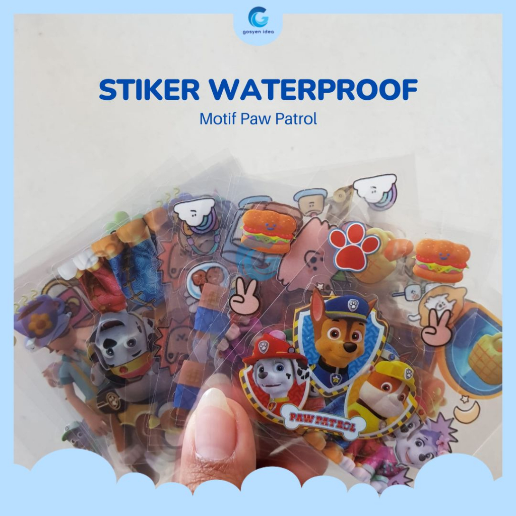 

STICKER PAW PATROL LUCU [ECER] KARTUN KOREA WATERPROOF / 1 LEMBAR STIKER