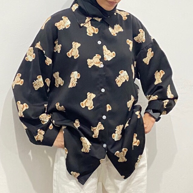 KEMEJA IMPORT MOTIF TEDDY BEAR KD #10