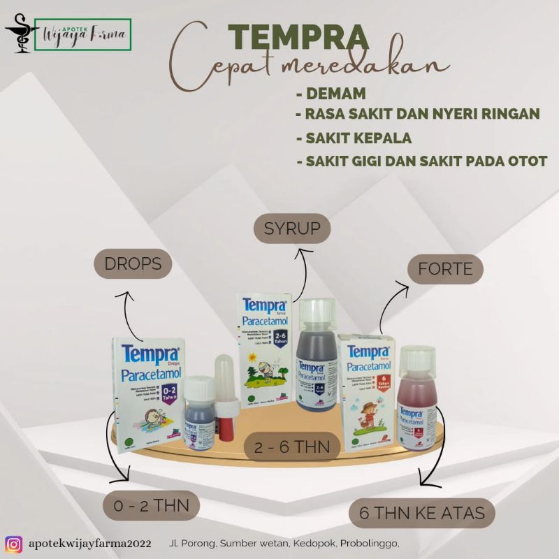 Tempra forte, tempra drops, tempra syrup