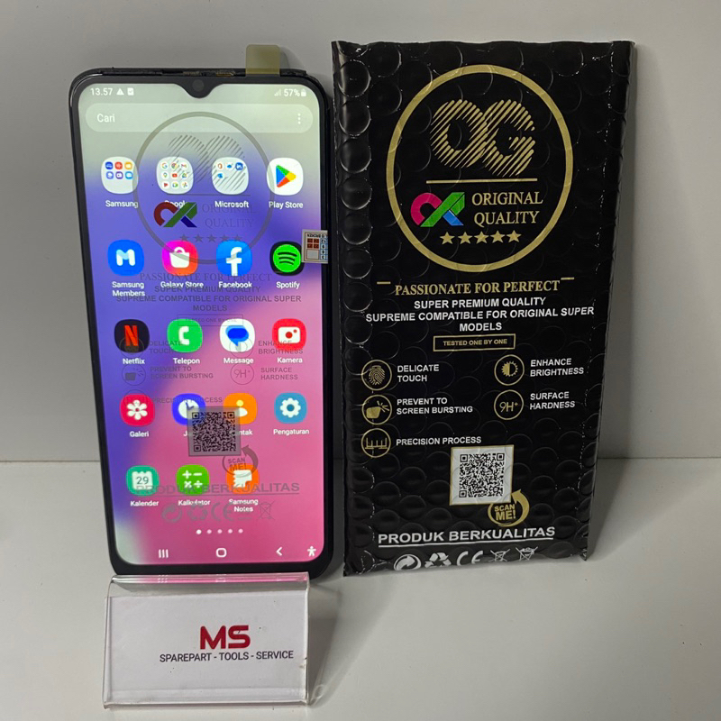 LCD TOUCHSCREEN SAMSUNG A02S / A03 Original (OG) - Original Black OG - MERK OG