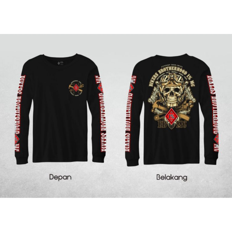 Kaos Tshirt Bikers Brotherhood 1% MC Tangan Panjang