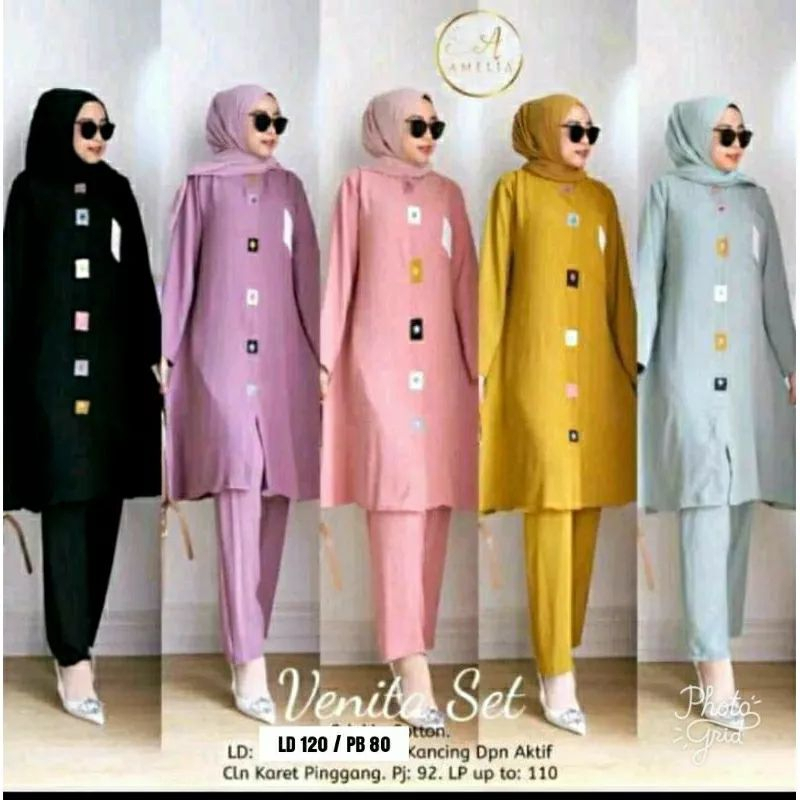 Setelan Crinkle Air fllo set venita/ Setelan Wanita Busui