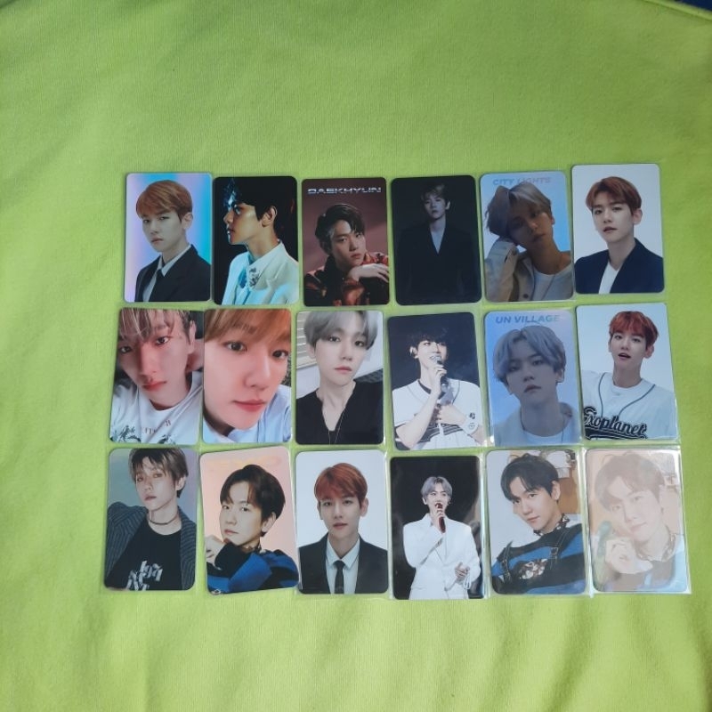 EXO OFFICIAL PHOTOCARD BYUN BAEKHYUN ELYXION HOLOGRAM LIGHTSTICK 1 3 MAGNET DFTF CITY LIGHTS KEYRING
