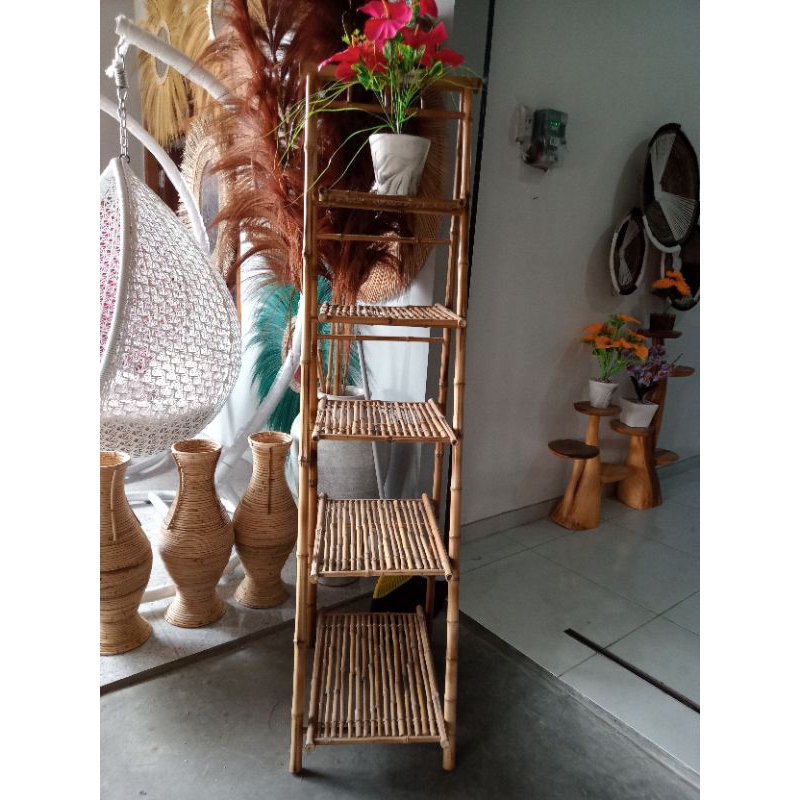 Rak Bambu Cendani Bisa Dilipat Rak Sepatu Rak Buku Rak Helem Susun 5 Murah Berkualitas