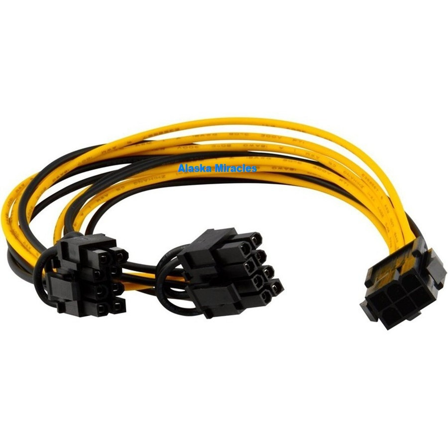 Kabel Adapter 6 pin PCIE to dual 8 pin PCIE (6+2) kabel PCIE VGA