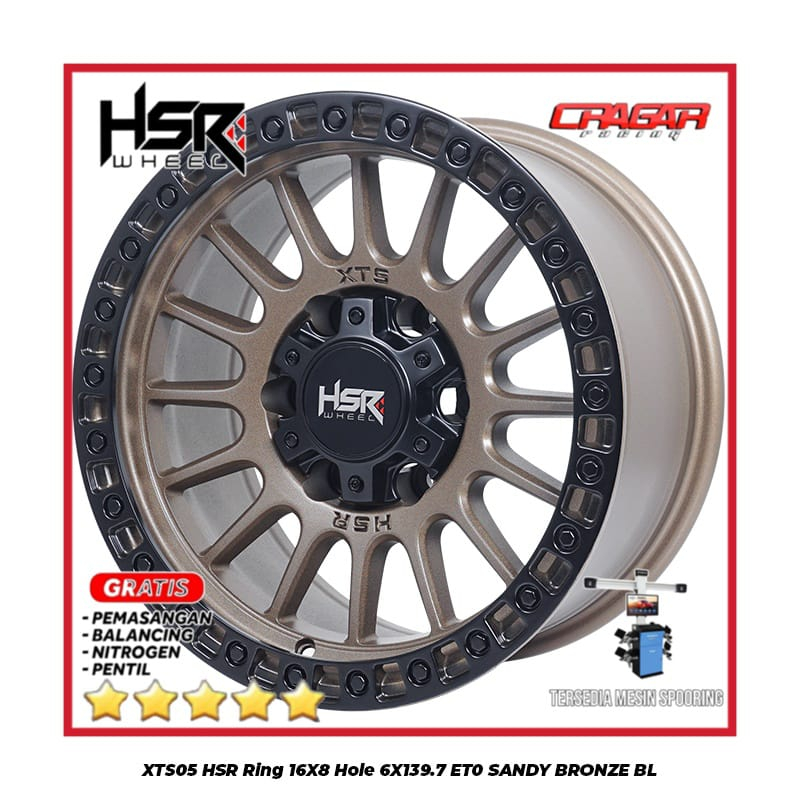 Velg/pelek Mobil Ring 16 Ford Ranger Trailblazer Dmax HSR XTS05 R16 Lubang 6