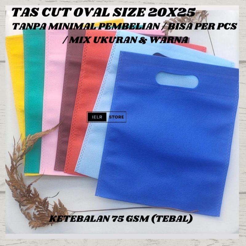 

Tas Goodiebag / Tas Kain Spundbond / Tas Ulang Tahun Oval 20x25