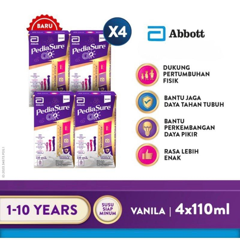 

RB22 PEDIASURE GO - Rasa Cokelat Dan Vanila - Pediasure UHT - Pediasure Cokelat Dan Vanila 8X110ML