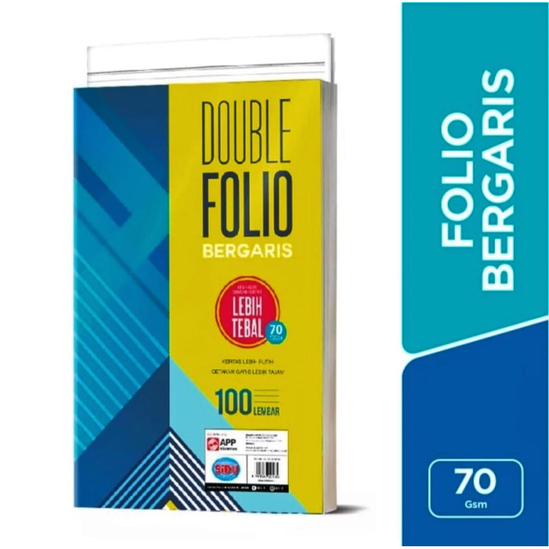 

(10lembar) SIDU Kertas Double Folio Bergaris 70 gsm ( 10 lembar )