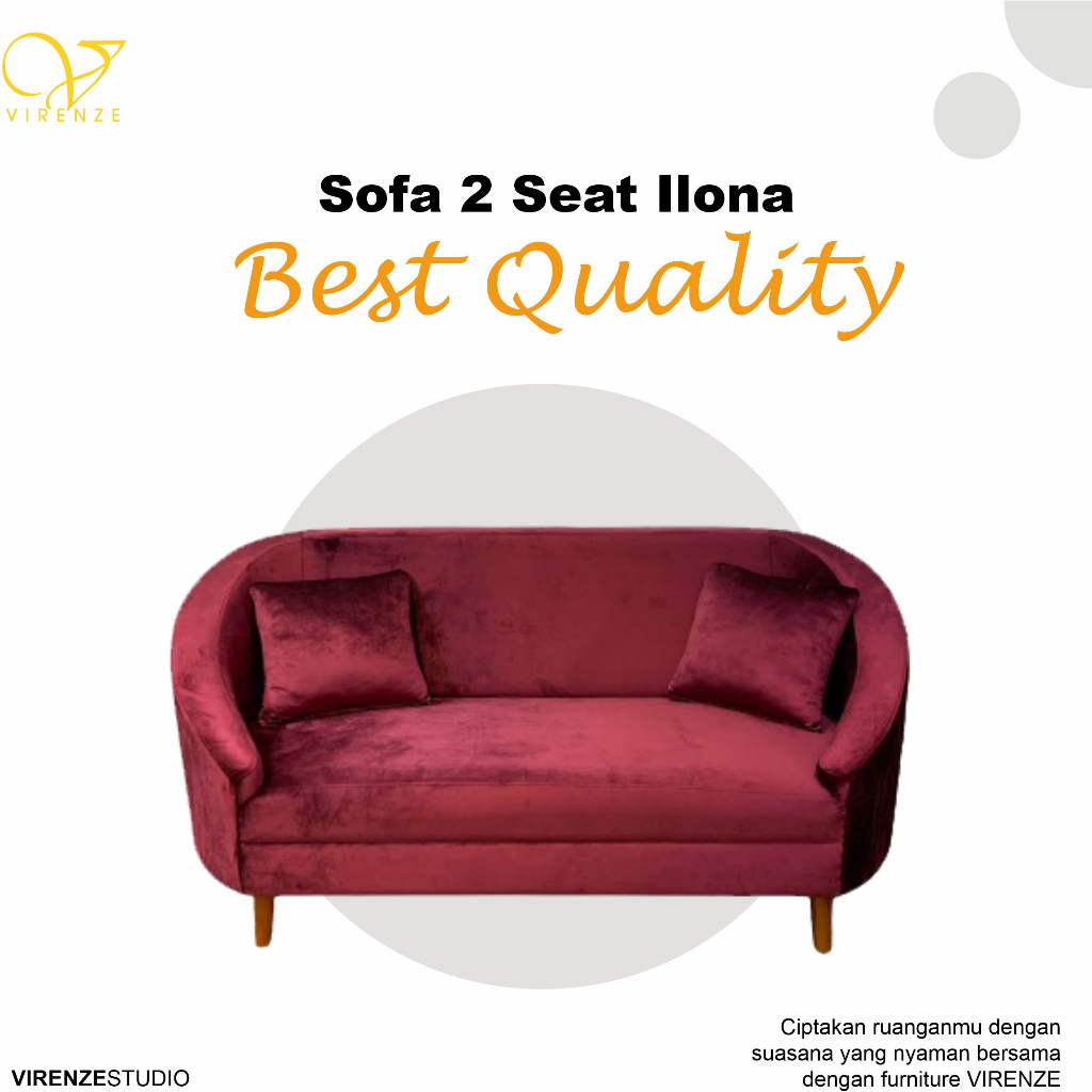 Sofa 2 Seat Seater Ilona Sofa minimalis Semarang Solo Sukoharjo Salatiga Jogja Yogya Boyolali Sragen