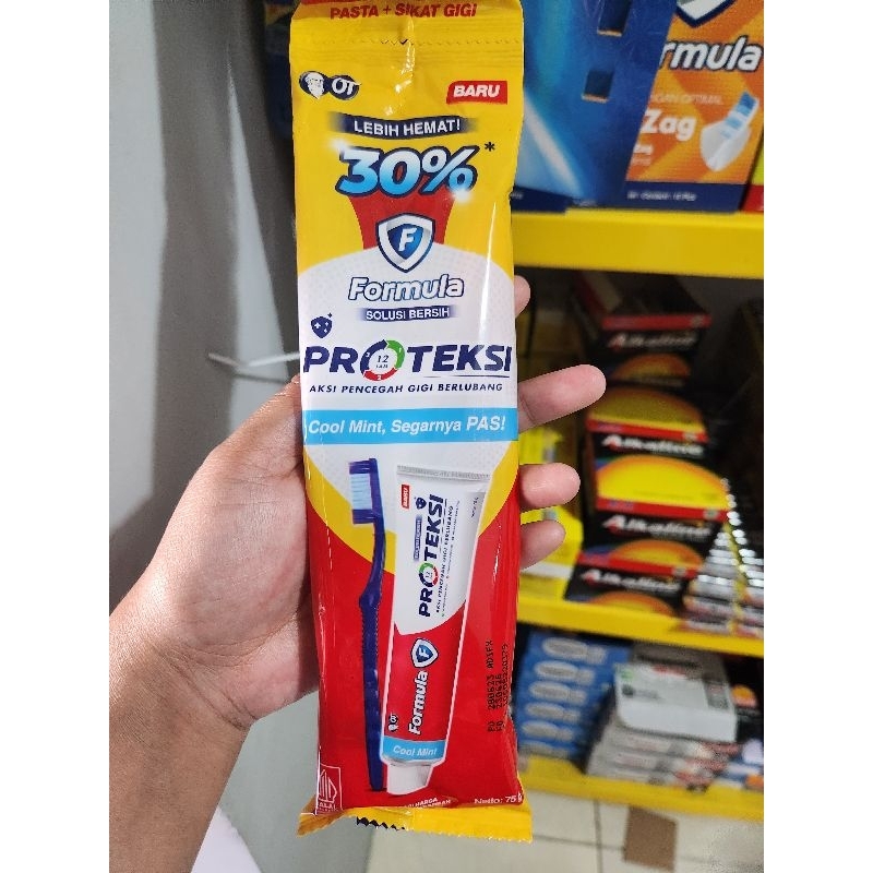 Paket Hemat Sikat Gigi Formula dan Pasta Gigi Proteksi 75gr