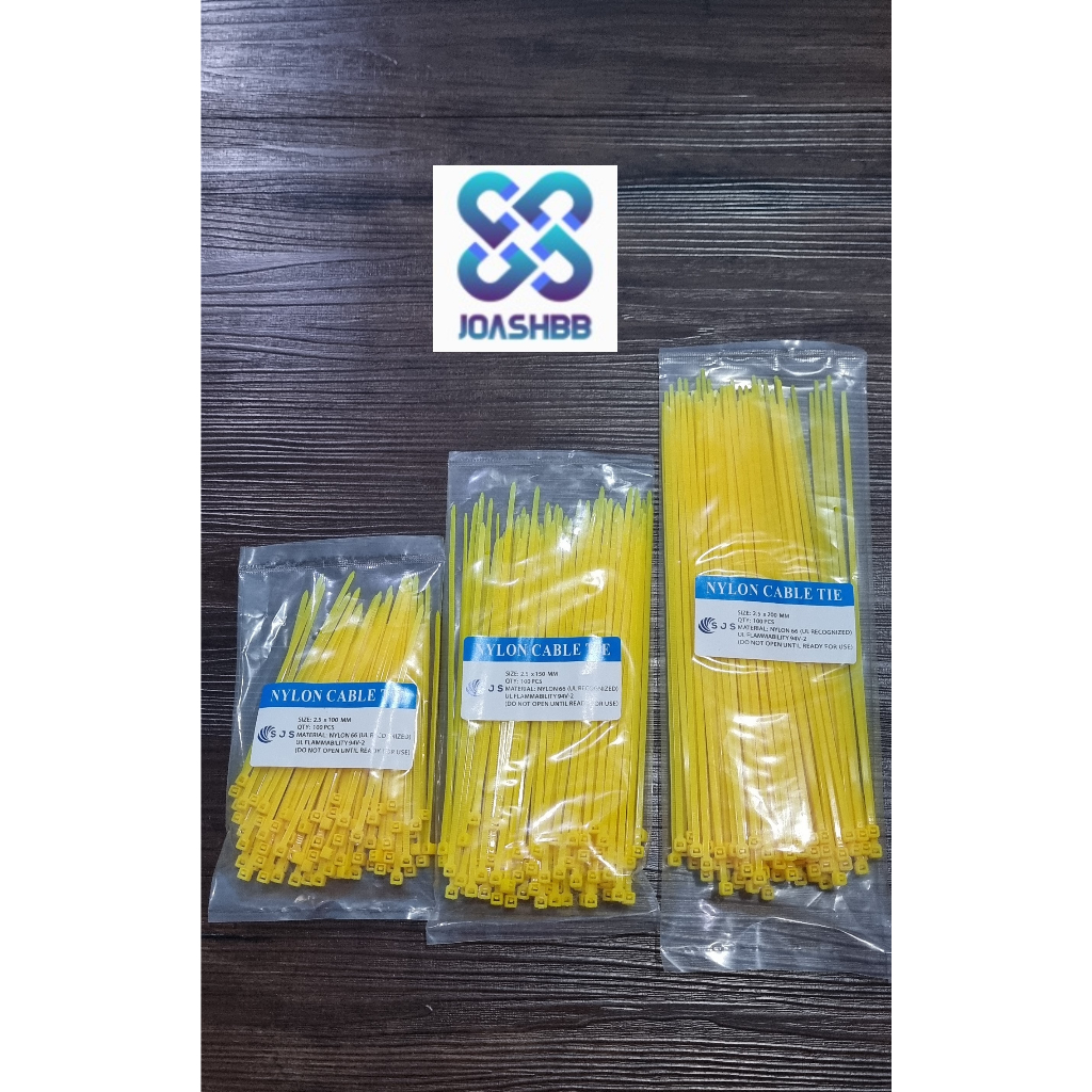 

Kabel Ties SJS KUNING 100mm 150mm 200mm isi 100 bh / Cable Tie/ Pengikat Kabel/ Dasi Kable
