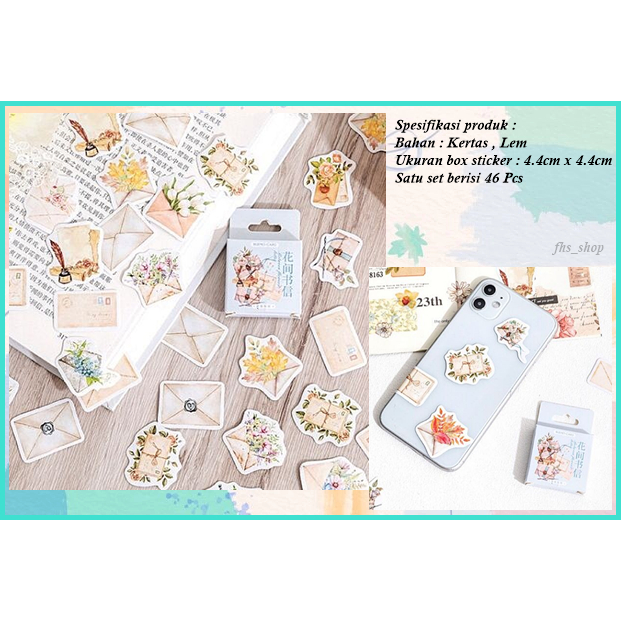 

46Pcs Stiker Aesthetic Diary Sticker Aesthetic Scrapbook Sticker Deco Stiker Jurnal Flower Letter