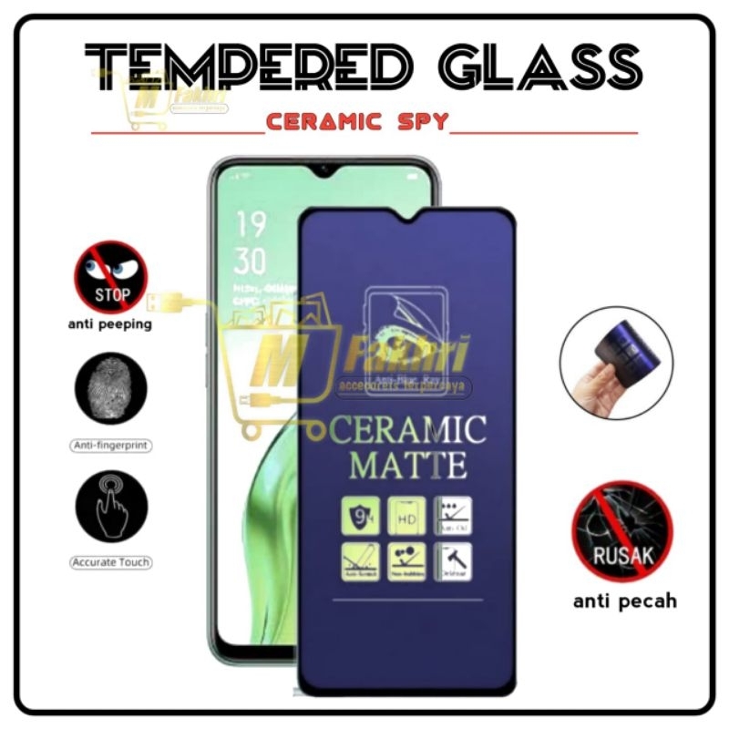 TG Tempered glass ceramic blue Oppo a17 a17k anti gores anti radiasi ceramic blue Oppo a17 a17k Anti