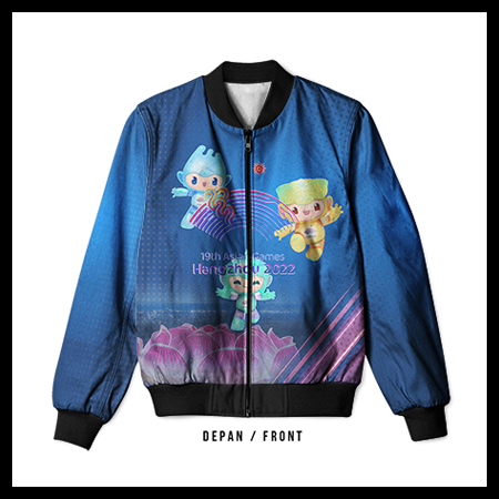 Jaket Bomber Asian Games Hangzhou China 2023/2022 art-3 Dewasa Pria Wanita Custom Fullprint
