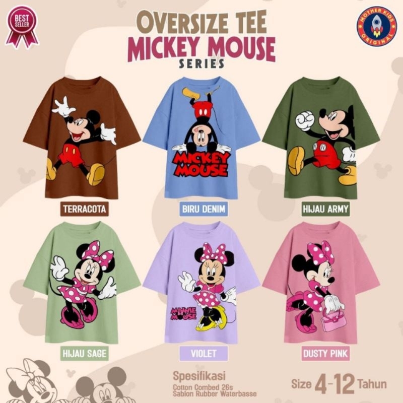 Kaos oversize tee anak Micky Mouse