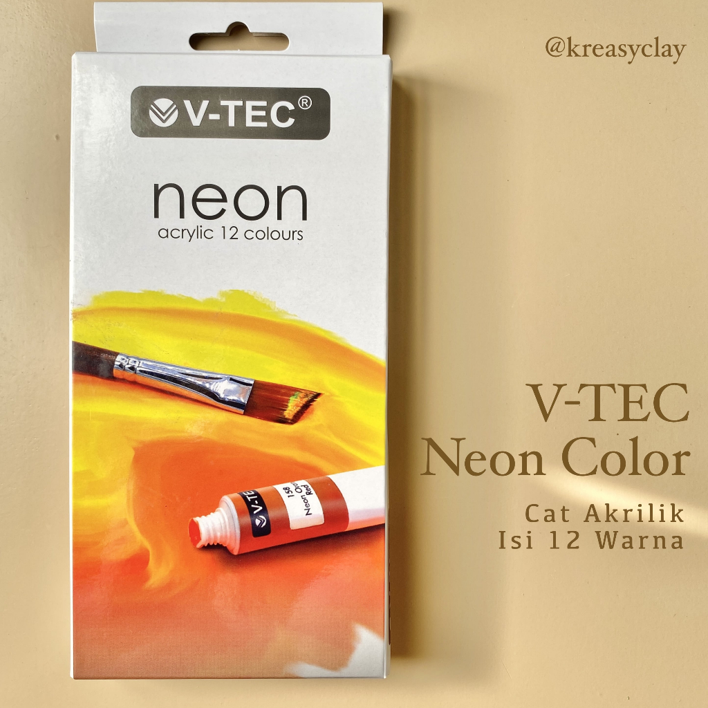 

V-TEC Neon Acrylic Color - Cat Akrilik Warna Neon - Cat Lukis Bagus Warna Terang - Melukis di Canvas