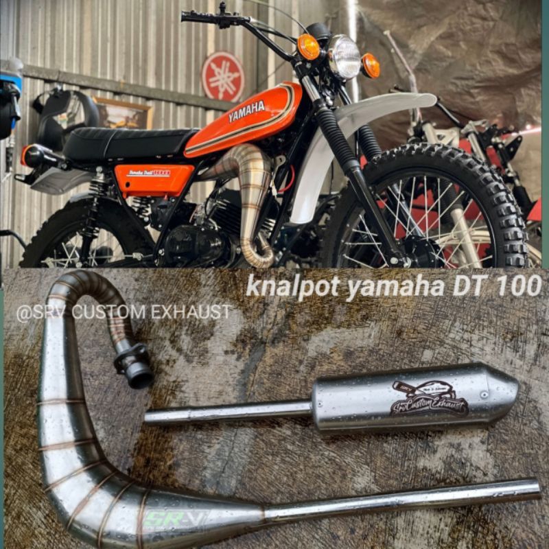knalpot udang trail yamaha dt100 dt125 full stenlis