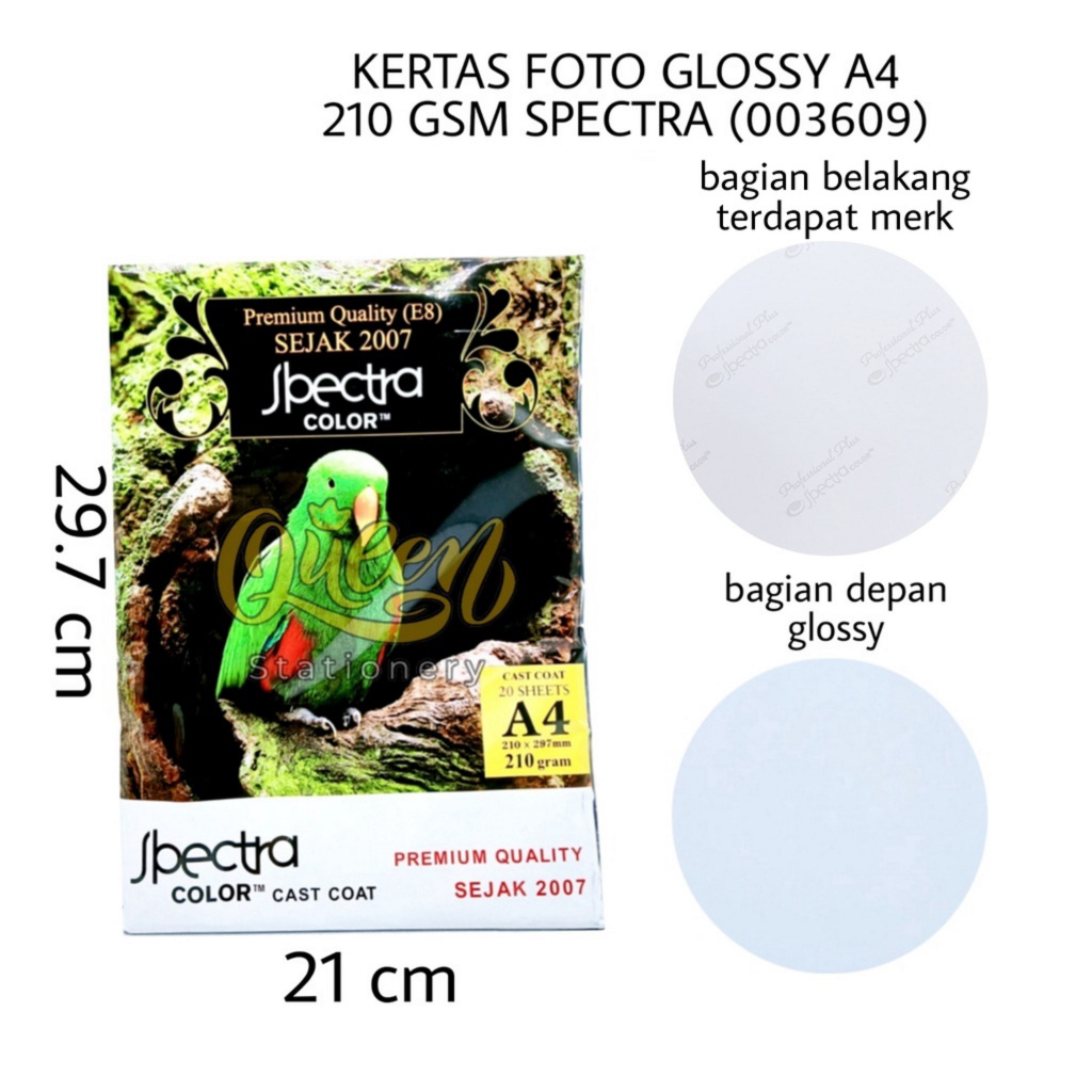 

Kertas Foto Spectra 210/230 gsm Glossy A4 (1Pak/20Lembar)