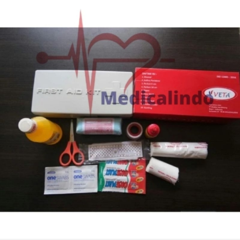 Kotak P3K Veta Dus Merah Kotak P3K Mobil Lengkap Kotak PPP3K Mobil Box