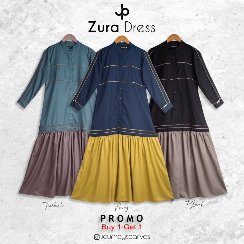 Zura Polos Dress By. JOURNEY SCARVES (buy 1 get 1)Dress wanita muslimah dewasa