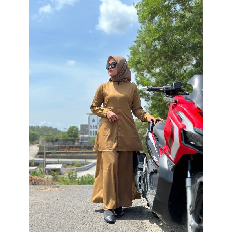 gamis pemda semi tunik bahan toyobo fodu