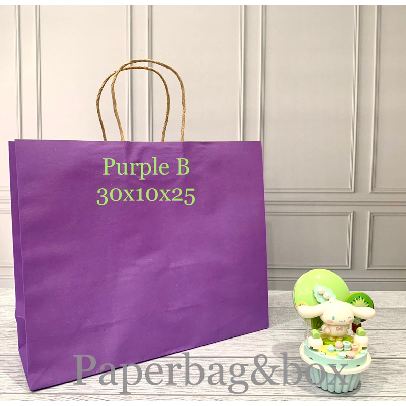 

Kantong berwaena/ Paperbag PURPLE/UNGU 30x10x25/ Paper bag/ Tas kertas