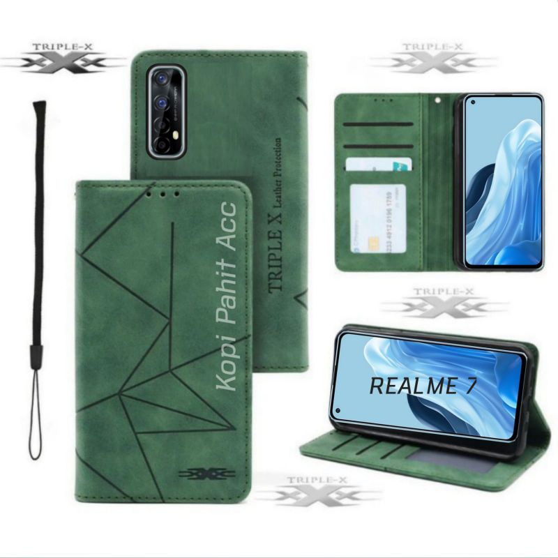 Casing Realme 7 Rmx2151 Rmx2163  Flip Cover Wallet Sarung Hp Case Dompet Flip Magnet