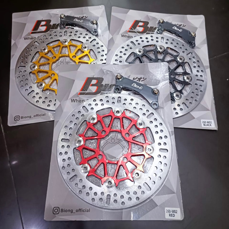 PIRINGAN CAKRAM DEPAN BIONG 260MM DISC DISK BRAKE 260 MM VARIO 125 150 160 BEAT SCOOPY GENIO SPACY MIO SPORTY SMILE XEON SOUL XRIDE CNC FLOATING BAUT 4 DISKBRAKE DISCBRAKE MOTOR HONDA