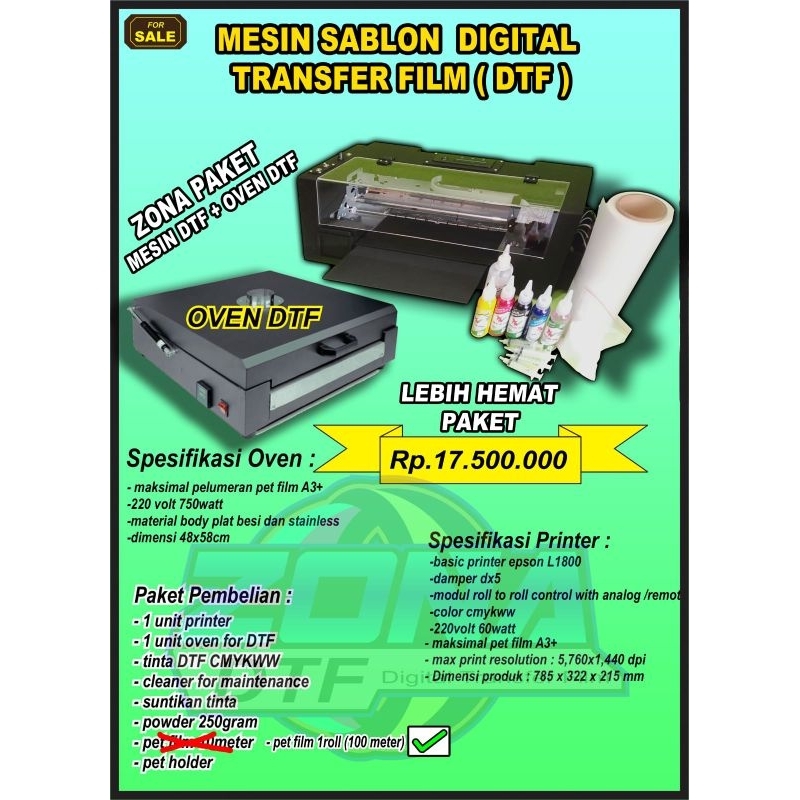 Nama = printer dtf a3 printer epson L1800 paket printer dtf