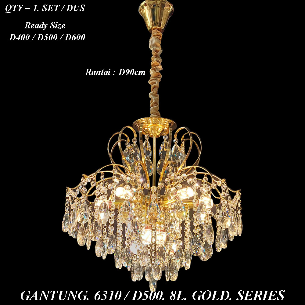 Lampu Gantung Kristal 6310 Gold Series