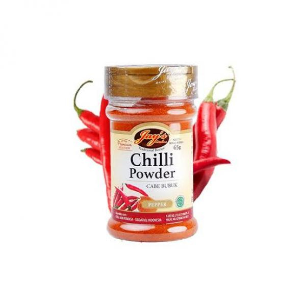 

JAYS CHILI POWDER/CABE BUBUK KERING HALUS 65GR X 1 DALAM BOTOL