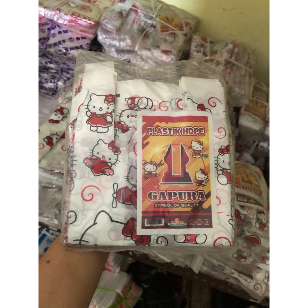 plastik kantong hello kitty/plastik kresek/plastik karakter berbagai ukuran