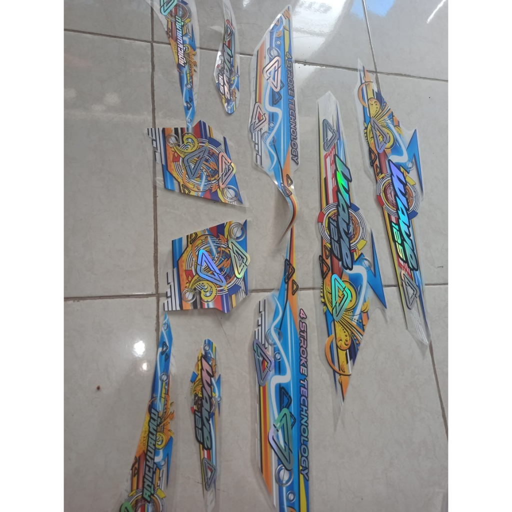 STRIPING SUPRA X 125 TRANSPARAN HOLOGRAM STICKER WAVE 125