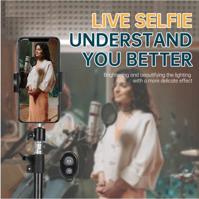 Tripod Handphone 2 Meter Besi Plus Mini ball head Free Holder Hp Free Tomsis Remote Bluetooth-3