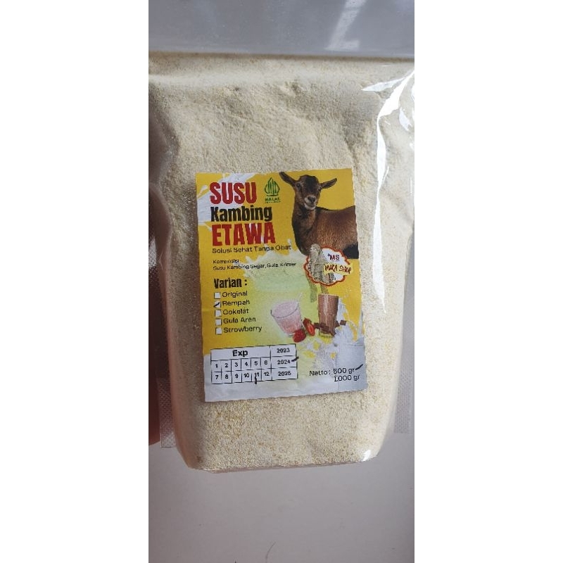 

SUSU KAMBING ETAWA REMPAH 500 GR GRATIS 1 SASET SUSU KAMBING ETAWA SUPER GOAT